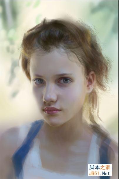 painter绘制国外少女人像插画  全福编程网