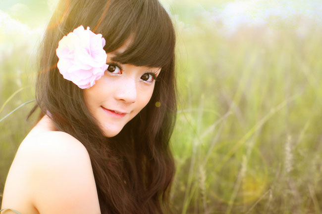 Photoshop给过曝的美女照片加上古典的暖色调 全福编程网